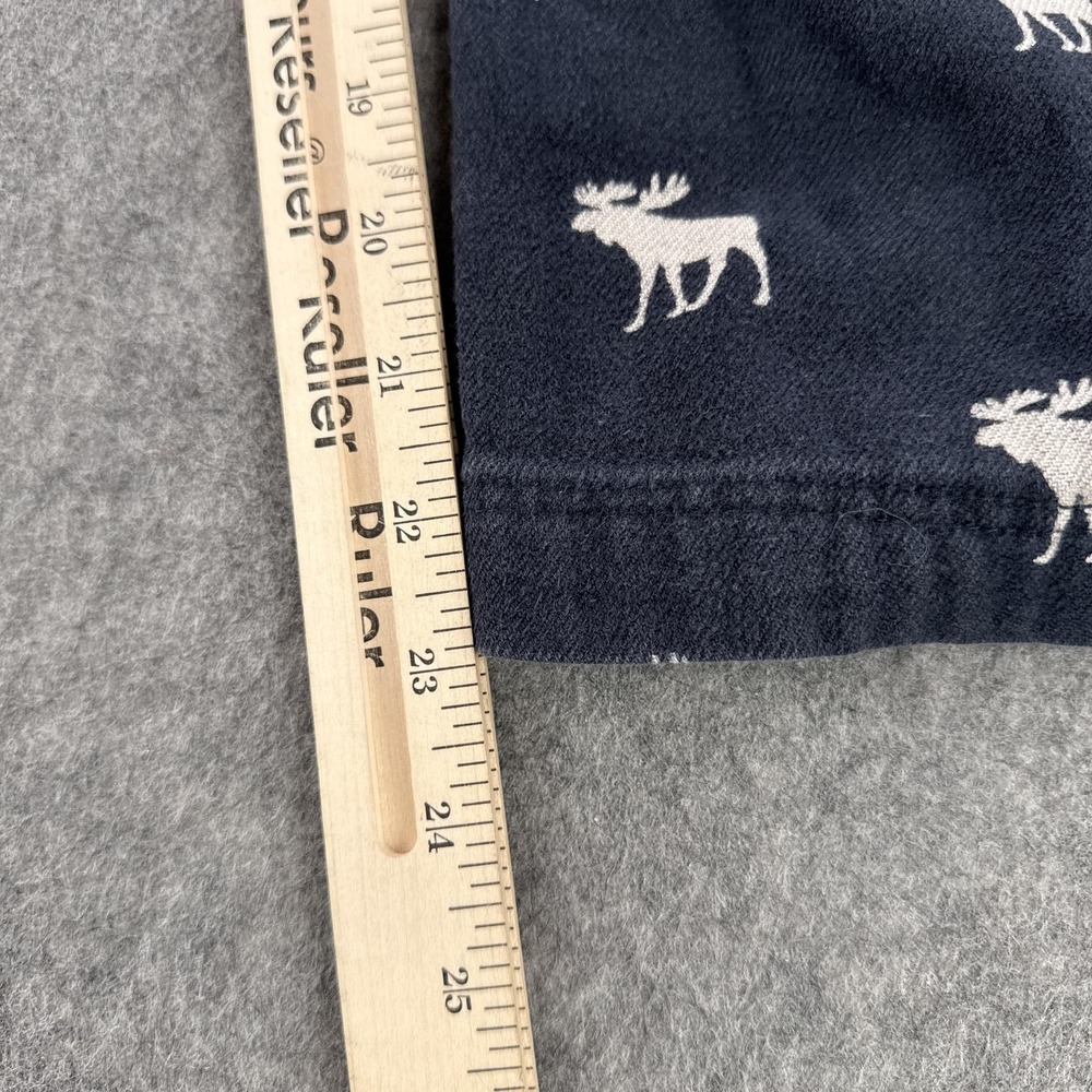 Abercrombie & Fitch Moose Pants Mens Medium Navy Print Lounge Sleep Cotton - Picture 13 of 14